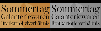 Hubert Jocham Type released Glanz&sbquo; which is a serif typeface family and comes in four optical sizes. (Probably&sbquo; it was originally designed for W magazine and called DoubleUSerif.)