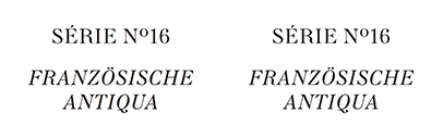 Berthe‚ drawn by Charles Mazé‚ is designed after another typeface called Série 16.
