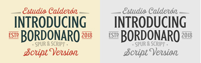 Estudio Calderon released Bordonaro Script‚ Bordonaro Spur’s companion.