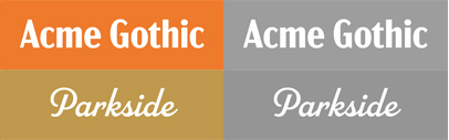 Acme Gothic and Parkside by @marksimonson