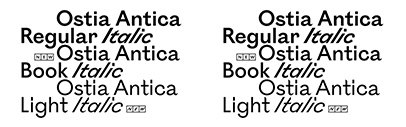 Bureau Brut released two new lighter weights of Ostia Antica.