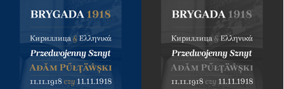 Brygada 1918 designed by Mateusz Machalski‚ Borys Kosmynka‚ Anna Wieluńska‚ and Przemek Hoffer.
