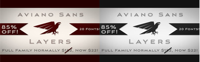 Insigne has released a wide and layered sans serif&sbquo; Aviano Sans Layers. Aviano Sans Layers Family is 85% off till May 2.