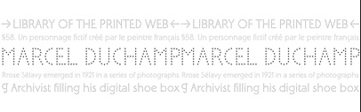 Sélavy‚ a dotted typeface loosely based on the 13 punched-out caps on Marcel Duchamp’s 1934 Green Box (LA MARIEE MISE A NU PAR SES CELIBATAIRES MEME).