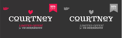 Courtney&sbquo; a display typeface&sbquo; unicase&sbquo; with thick and irregular strokes&sbquo; by Latinotype. Introductory offer 50% off till June 21st.