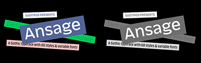 Sudtipos released Ansage. It comes with 3 widths‚ each of which has 10 weights + italics.