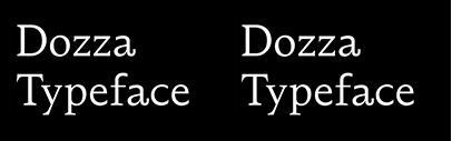 Pizza Typefaces released Dozza which comes in 4 styles‚ Regular‚ Italic‚ Regalic‚ and Bold.