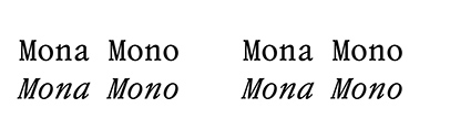 ECAL Typefaces released Mona Mono and Mona Mono Cursive designed by Sophie Wietlisbach.