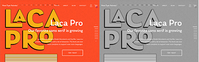 Nova Type Foundry released Laca Pro‚ an extended version of Laca. It supports Cyrillic and Greek.