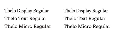 205TF released Thelo designed by Tassiana Nuñez Costa. It comes in 3 optical sizes: Display&sbquo; Text&sbquo; and Micro.