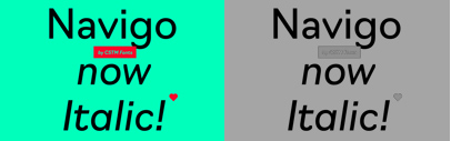 Italics were added to Navigo.