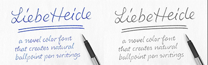LiebeFonts released LiebeHeide‚ a handwriting font with color font technology.