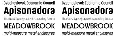 Ladislav&sbquo; a new geometric sans serif by Suitcase Type Foundry. The Ladislav family consists of backslanted and an inline version.