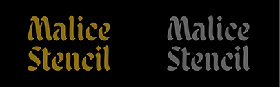 True Grit Texture Supply released Malice Stencil designed by Scott Biersack. It comes with two styles: Clean and Rough.