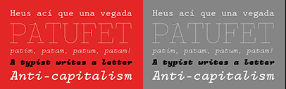 Typerepublic released Patufet Mono designed by Andreu Balius and Ricard Garcia. Introductory offer 30% off with a coupon code. Check a tweet of theirs for the coupon code.
