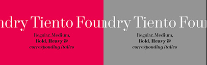 The Foundry Types‚ a new independent type foundry‚ released Foundry Tiento. The Foundry Types is a successor of Freda Sack’s Foundry Types. It is run by David Quay and Stuart de Rozario.