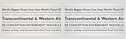 Transat Text‚ text version of Transat‚ designed by Gregory Shutters.