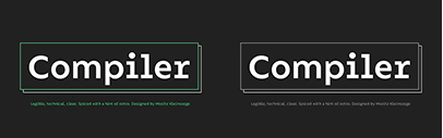 Identity Letters released Compiler. Besides it‚ Werksatz and Glance Sans‚ two Lab fonts‚ are available. Their fonts are 60% off for a limited time with a coupon code. Check their website.