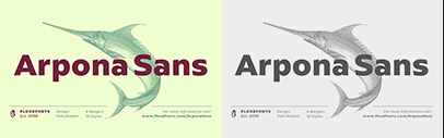 Floodfonts released Arpona Sans.
