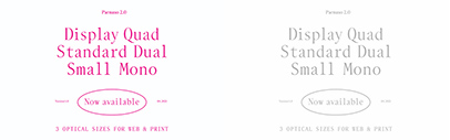 Feliciano Type Foundry released three monospaced styles of Parnaso 2.0 in Early Version mode.