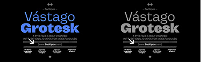 Sudtipos released Vástago Grotesk designed by Andrés Felipe Ramirez.