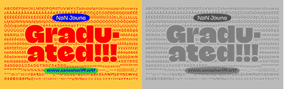 Jaune has crossed the finish line and graduated from Future Fonts. Jaune is now renamed as NaN Jaune‚ as it is now available through NaN. Jaune Grande has been renamed to Jaune Maxi and Jaune Petite to Jaune Midi. A new sub-family called Mini has been drawn and is available separately from NaN.xyz.