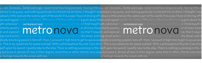 Metro Nova‚ a revival of the classic Dwiggins design by Toshi Omagari.