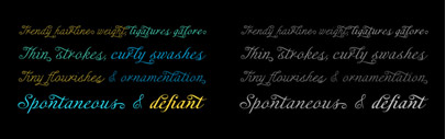 Enocenta‚ a new script face by Insigne.