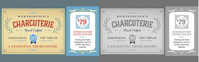 Charcuterie‚ a family of ten distinct yet related typefaces by Laura Worthington