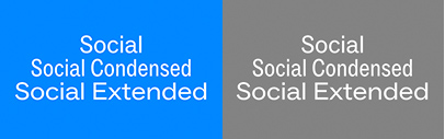 Dinamo released ABC Social. It comes in 3 widths. Each width has 7 weights and italics.
