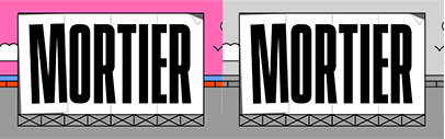 Coppers and Brasses released Mortier‚ a typeface inspired by old hand-painted advertisements on brick walls. It consists of 2 styles: Slim and Jumbo.