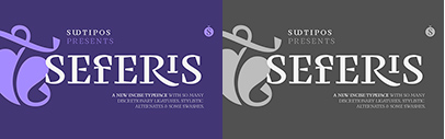 Sudtipos released Seferis designed by Alejandro Paul and Edwin Moreira Balladares.