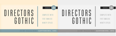 Handcrafted by Lettering Inc as part of its core library of typefaces in the 1930s&sbquo; Directors Gothic was dramatically expanded throughout the lifetime of the company and remains a timeless classic. Introductory offer 30% off till Sep 24. Directors Gothic 210 Semibold & Directors Gothic 210 Semibold Obl are downloadable for free.