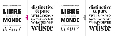 JHA Zucker‚ JHA Libre Pro‚ JHA Libre and JHA Yeni Zaman designed by Jan-Henrik Arnold are available at MyFonts.com.