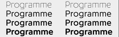 Programme‚ an innovative typeface which is based both on calligraphy and computer programming‚ designed by Maximage.