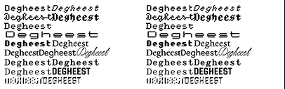 VTF released six typefaces designed by Ange Degheest. The six typefaces found in her archives have been unearthed and revived by students and their teacher from the Rennes School of Fine Art.
