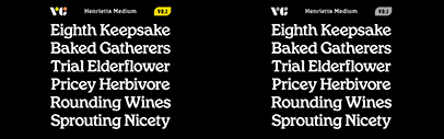 Henrietta designed by Very Cool Studio was added to Future Fonts.