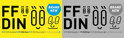 Monotype released FF DIN Slab‚ FF DIN Stencil‚ and FF DIN Variable.