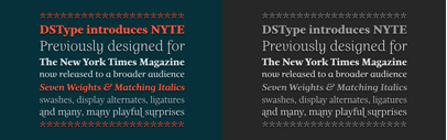 Nyte designed by DSType for NYT magazine is now available for licensing.