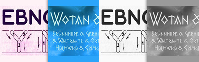 Ebnor‚ a digital version of the ‘Écriture Bâton Normalisée’ (Standardized Sans Serif) presented by M. Brun in a self published booklet of 1959. Svafa‚ a free revival of a lettering designed by Eugène Grasset in 1893‚ on a poster for Richard Wagner’s opera ‘The Valkyrie’.