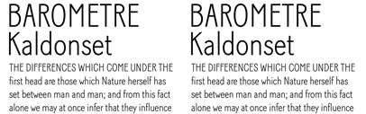 Baton‚ a sans serif typeface with narrow proportions combining eccentric shapes inspired by french vernacular typography with the simplicity of modern sans serifs.