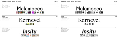 Formagari‚ a new French foundry‚ launched. Malamocco‚ Kernevel‚ and Insitu are available.
