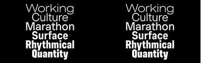 Muoto has now been completed with 3 new set widths: Ultra Condensed‚ Condensed‚ and Extended.