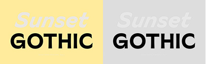 Colophon Foundry added italics to Sunset Gothic.