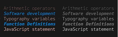 Dalton Maag released Darkmode Mono‚ a monospaced companion to Darkmode. Besides it‚ they added italics to Darkmode.