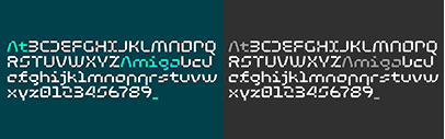 Arillatype.Studio released At Amiga. It comes in 10 styles: one plain style and nine glitched color fonts.