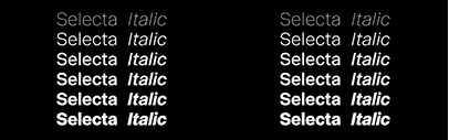Maxitype added italics to Selecta.