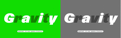 Dinamo added italics to ABC Gravity.