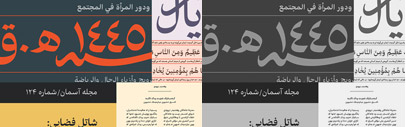 Harir&sbquo; a modern Arabic typeface in three optical sizes&sbquo; a Letter.2&sbquo; winner.