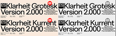 Extraset released ES Klarheit Grotesk and Kurrent Version 2.000.
